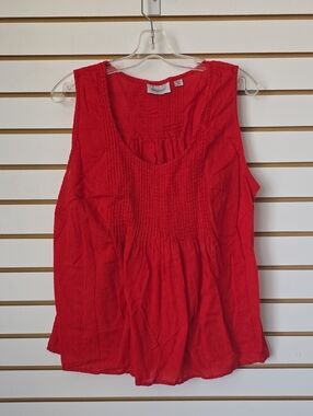 Avenue Sleeveless Pintuck Peasant Top 18/20 Red